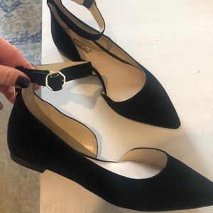 Louise et cie black flats with ankle strap